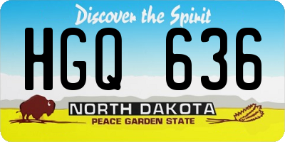 ND license plate HGQ636