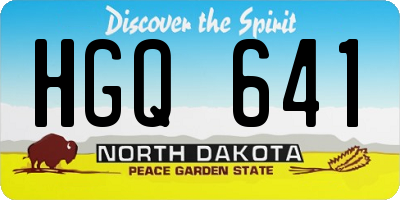 ND license plate HGQ641