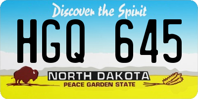 ND license plate HGQ645