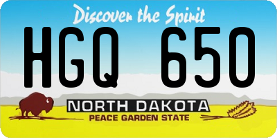 ND license plate HGQ650