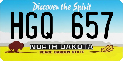 ND license plate HGQ657
