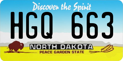 ND license plate HGQ663