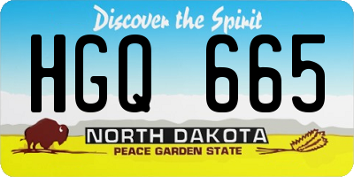 ND license plate HGQ665