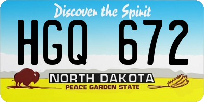 ND license plate HGQ672