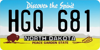 ND license plate HGQ681