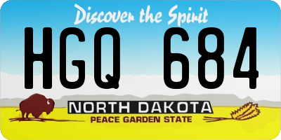 ND license plate HGQ684