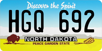 ND license plate HGQ692