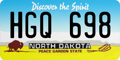 ND license plate HGQ698