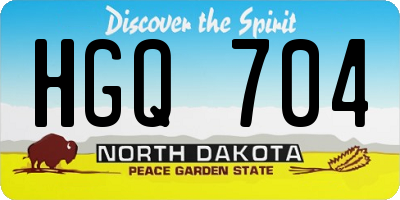 ND license plate HGQ704