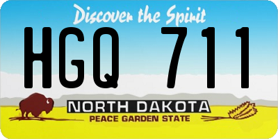 ND license plate HGQ711