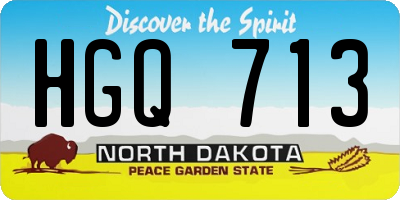 ND license plate HGQ713