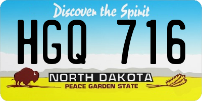 ND license plate HGQ716