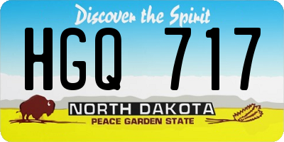 ND license plate HGQ717