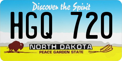 ND license plate HGQ720