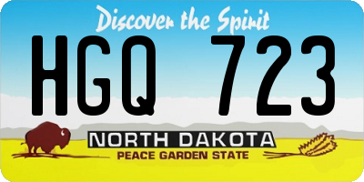 ND license plate HGQ723