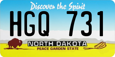 ND license plate HGQ731