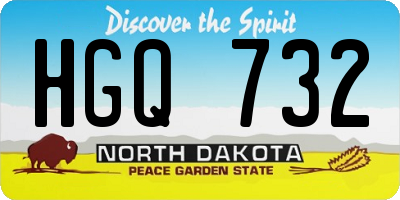 ND license plate HGQ732