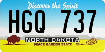 ND license plate HGQ737