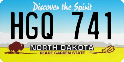 ND license plate HGQ741