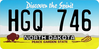 ND license plate HGQ746