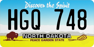 ND license plate HGQ748