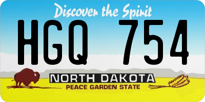 ND license plate HGQ754