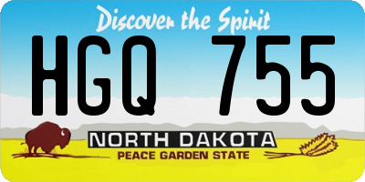 ND license plate HGQ755