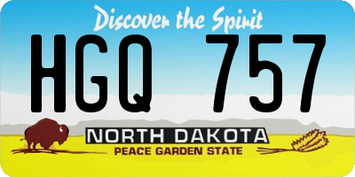 ND license plate HGQ757