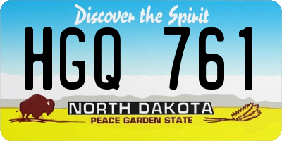 ND license plate HGQ761