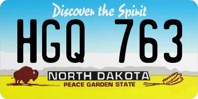 ND license plate HGQ763