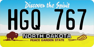ND license plate HGQ767