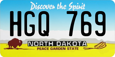 ND license plate HGQ769