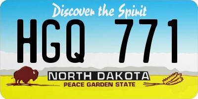ND license plate HGQ771