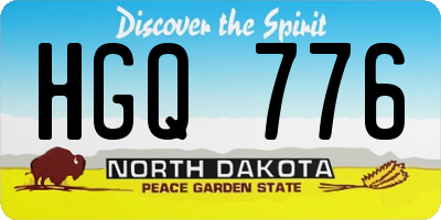 ND license plate HGQ776