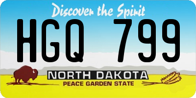 ND license plate HGQ799