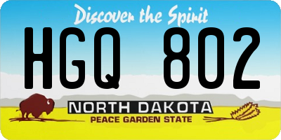 ND license plate HGQ802