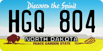 ND license plate HGQ804