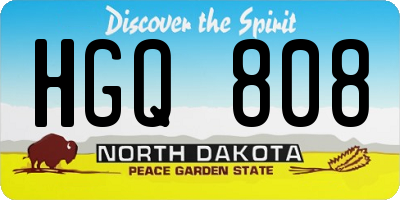 ND license plate HGQ808