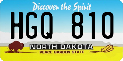 ND license plate HGQ810