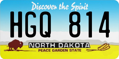 ND license plate HGQ814