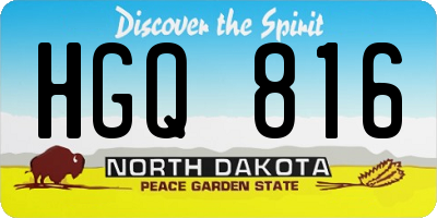 ND license plate HGQ816