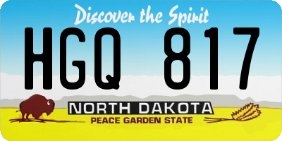 ND license plate HGQ817