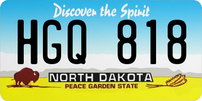 ND license plate HGQ818