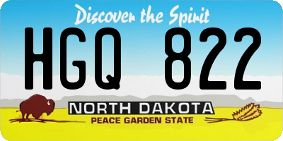 ND license plate HGQ822