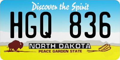 ND license plate HGQ836