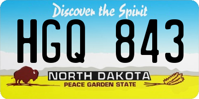 ND license plate HGQ843