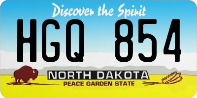 ND license plate HGQ854