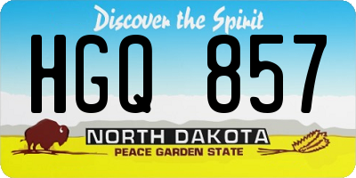 ND license plate HGQ857
