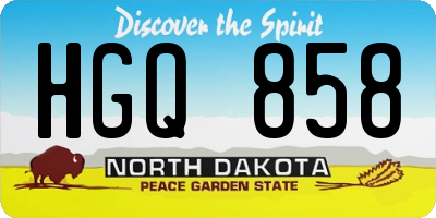 ND license plate HGQ858