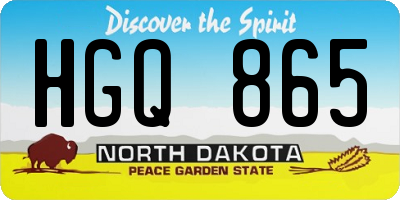 ND license plate HGQ865